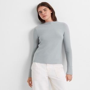 Club Monaco Wool Mock Neck Sweater - Pale Blue